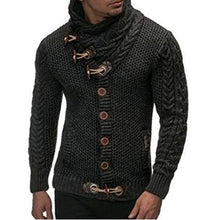 Load image into Gallery viewer, Fashion Vintage Sweater Cardigan Men Winter Warm Turtleneck Sweaters Knitting Tricot Jumper Horns Buckle Thick Casual outwear