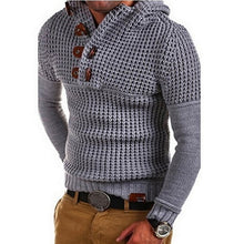 Load image into Gallery viewer, Fashion Vintage Sweater Cardigan Men Winter Warm Turtleneck Sweaters Knitting Tricot Jumper Horns Buckle Thick Casual outwear
