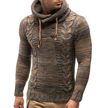 Load image into Gallery viewer, Fashion Vintage Sweater Cardigan Men Winter Warm Turtleneck Sweaters Knitting Tricot Jumper Horns Buckle Thick Casual outwear
