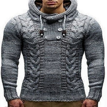 Load image into Gallery viewer, Fashion Vintage Sweater Cardigan Men Winter Warm Turtleneck Sweaters Knitting Tricot Jumper Horns Buckle Thick Casual outwear
